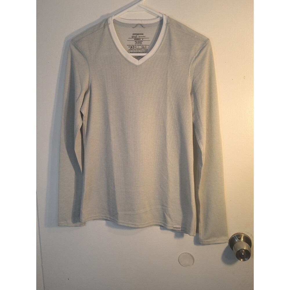 Patagonia Capilene Long Sleeve Polartec Shirt Womens Size Small Green Light